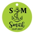 thumbnail image 1 of 100 Pcs Initiale Personnalisée avec Ancre Cadeau de Faveur de Mariage Papier Tags Fait sur Mesure Rond Hang Tags, 1 of 1