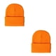 thumbnail image 4 of Qarigey Beanie Hat Gorros de punto Unisex Skullcap Color caramelo Casual Accesorios para el cabello para deportes al aire libre Naranja Naranja fluorescente 2Conjunto, 4 of 6