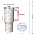 thumbnail image 2 of Floral 40oz Tumbler– Stainless Steel Insulated Tumbler with Handle and Straw, Large Capacity Travel Cup for Hot & Cold Drinks,Thanksgiving,Christmas, Spring,Flower, 2 of 6
