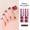 thumbnail image 1 of 22pcs Solid Color Toe Nail Sticker Wraps, Full Cover Self-Adhesive Toenail Polish Strips for DIY Summer Foot Decals, Long-Lasting & Easy Apply, 1 of 6