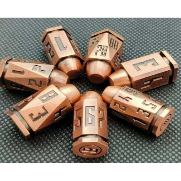 Galactic Dice Premium Dice Sets - Copper Bullet Set of 7 Dice