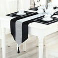 thumbnail image 5 of Diamante Strip Table Runner Table Flag with Tassel for Home Table Decoration 32CMX180CM, 5 of 7