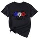thumbnail image 1 of Gibobby Playera Corte clásico para Mujer Camiseta manga corta verano para mujer con estampado del Día la Independencia y diseño personalidad(Negro,CH), 1 of 2