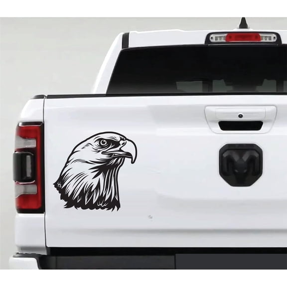 AnyStickerYouWant - Wicked Bald Eagle Vinyl Decal Sticker Compatible with Most Pickup Truck Tailgates USA Sticker American Flag God Bless America
