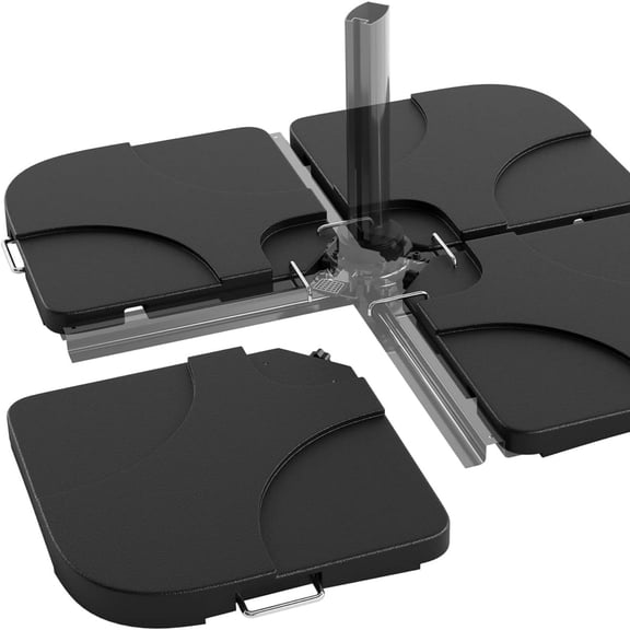 Riedhoff 4 pcs Patio Umbrella Base for 10 to 15 ft Umbrellas, Black