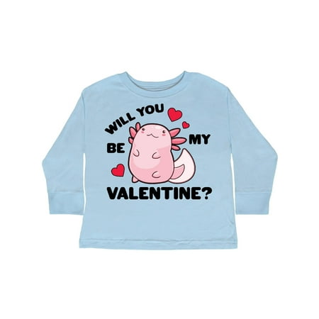 

Inktastic Axolotl Will You Be My Valentine with Red Hearts Gift Toddler Boy or Toddler Girl Long Sleeve T-Shirt