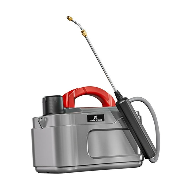PULVERIZADOR eléctrico portátil, mango de carga USB, varilla telescópica que se extiende hasta 50cm, boquilla ajustable para limpieza de coche Gris 8L