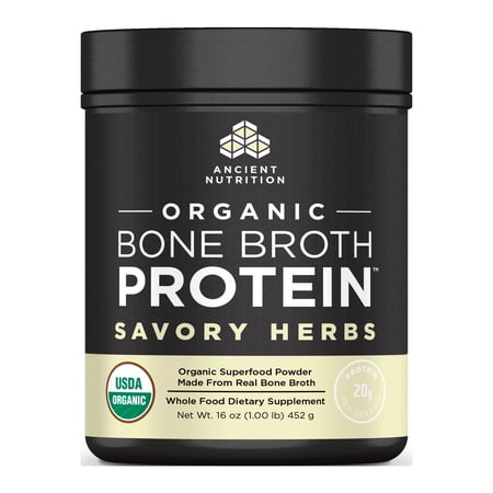 Ancient Nutrition, Organic Bone Broth Protein, Savory Herbs, 452G