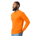 thumbnail image 5 of Gildan Hi-Viz Long Sleeve Pocket T-Shirt for Men, Ultra Cotton Crewneck Safety Orange Workwear, S, 5 of 5