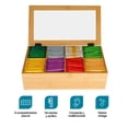 thumbnail image 2 of Caja Organizadora de Madera de Bambú Casa Litus para té con 8 compartimentos, 2 of 8