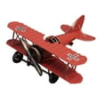 thumbnail image 4 of Vintage Airplane Model Handicraft Home Decor Biplane for Home Entrance Shelf Orange, 4 of 9