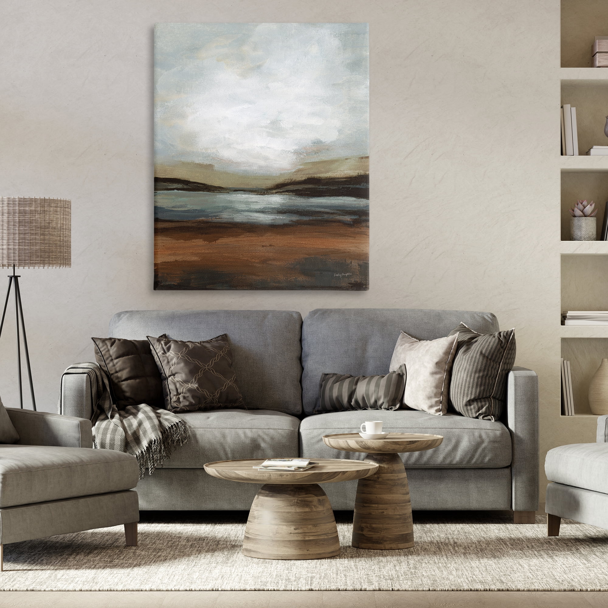 Stupell Industries Copper Creek Landscape Abstract Painting Wrapped Canvas Art Print Wall Art, 36 x 48