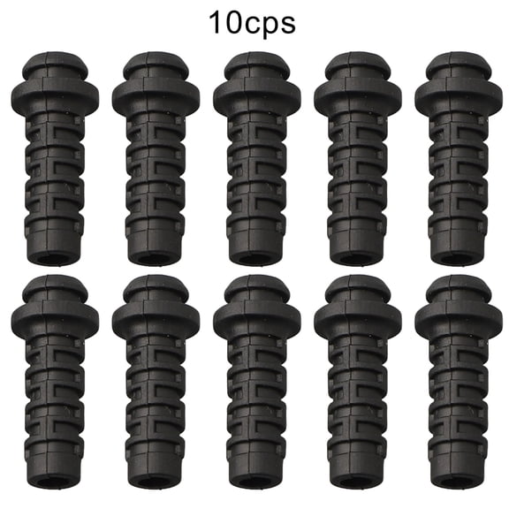 10pcs 3/4/5mm Cable Gland Connector Rubber Strain Relief Cord Boot Wire Sleeve 4mm - black
