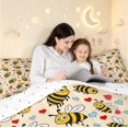 thumbnail image 4 of Erosebridal Elegant Bug Bee Queen Comforter Set,Graceful Hearts Comforter Sets Queen,Beige Yellow,Reversible,3 Pieces,1 Comforter and 2 Pillowcases, 4 of 7