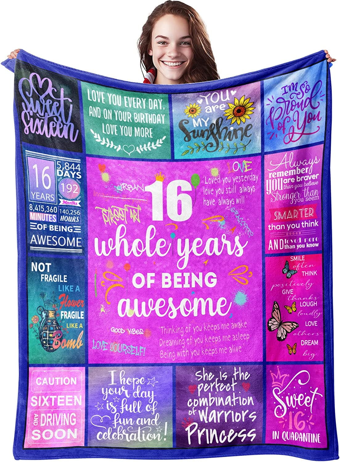  Qubygo 15 Year Old Girl Gifts - 15 Quinceanera Gifts,Gifts for 15  Year Old Girls,15th Birthday Decorations for Girls,15th Birthday Gifts for  Teen Girls,Gift for 15 Year Old Girl Blanket 60x50 
