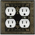 thumbnail image 3 of Metal Light Switch Plate Cover Black Yellow French Victorian Frame Damask FRA001, 3 of 14