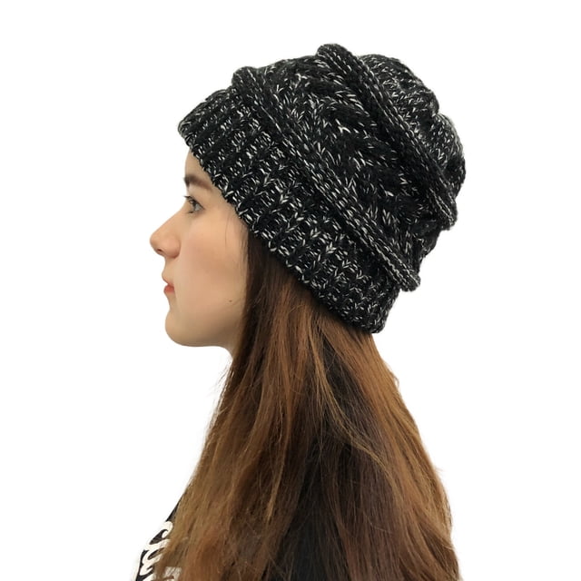Babysbule Chapeaux pour Femmes Hiver Bonnet Tricoté pour Femmes Extensible Chaud Épais