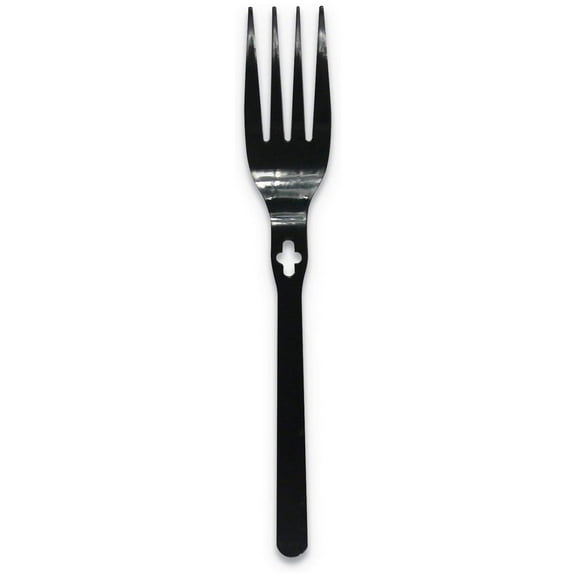 WeGo Polystyrene Forks - Black Plastic Forks Bulk 1000 Count - Disposable Forks for Parties, Events, Catering & Takeout - Durable & Convenient