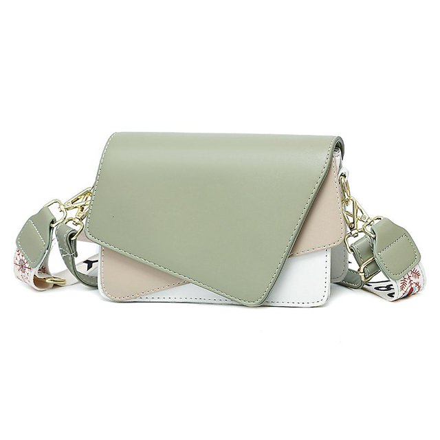 Bump Color Bolso pequeño Nuevo bolso de hombro único a la moda con correa ancha y todo fósforo para mujer