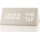 thumbnail image 1 of Reloj despertador digital, con pantalla electrónica LED de madera, 3 ajustes de alarma, detección de humedad y temperatura, relojes eléctricos de madera para dormitorios, mesitas de noche, 1 of 7