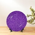 thumbnail image 6 of Kdxio Glitter Purple Bone China Decorative Plate Ceramic Decorative Plate for Home Office Wall Stand Decorative Plates for Home Bedroom-8in, 6 of 6