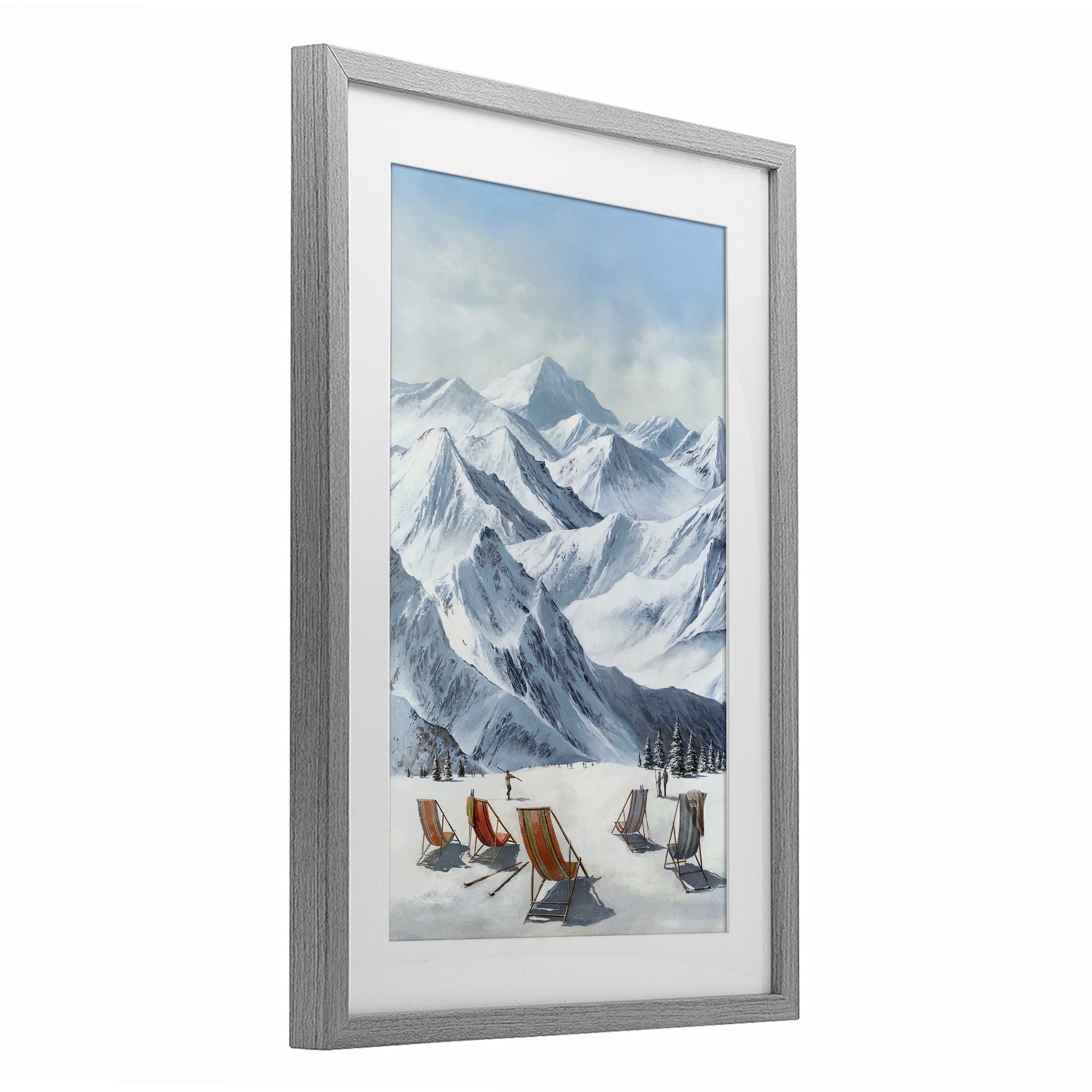 Stupell Industries Lounging At The Lifts Gray Framed Print Under Glass design by Max Maxx, 20 x 14