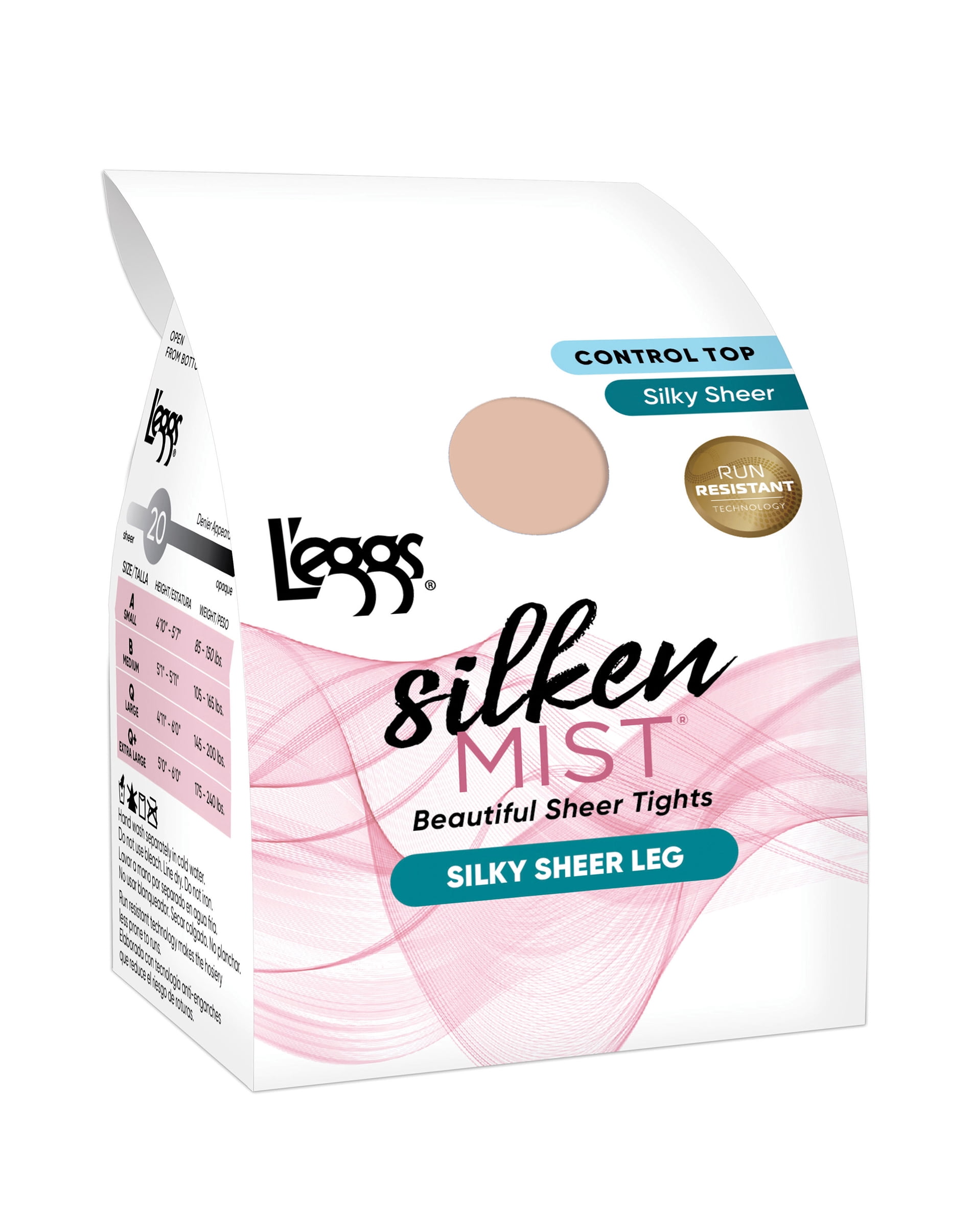 L’eggs Women's Silken Mist Sheer Control Top Pantyhose, 1 pair