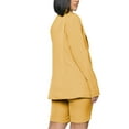 thumbnail image 5 of Franhais Women Two-piece Pants Suit, Solid Color Single-breasted Blazer and Straight Fit Shorts, 5 of 6