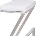 thumbnail image 4 of 26" Contempo White Faux Leather and Stainless Backless Bar Stool, 4 of 10
