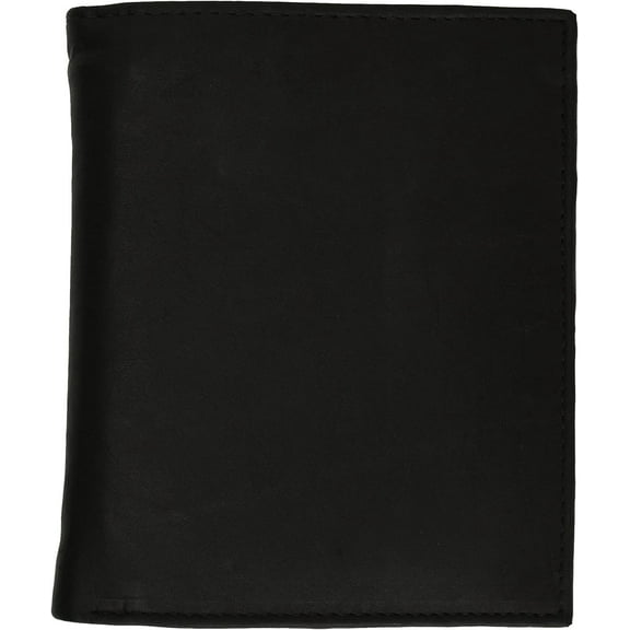 Marshal Men's Genuine Leather European Bifold Wallet Slim Hipster 2 Windows Credit Card Euro Black