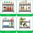 thumbnail image 4 of Spice Rack Organizer for Countertop, 2 Tier Bathroom Shelf, Desktop Makeup Organizer, Small Storage Rack for Kitchen, Bath Room, Bedroom and Office (Black), 4 of 7