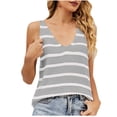 thumbnail image 1 of Débardeurs pour Femmes Mode Débardeurs Décontractés pour Femmes Mode Camisole à Rayures en Tricot à Contraste de Couleurs Débardeurs à Col en V Camisoles pour Femmes Débardeurs pour Femmes Camisoles pour Femmes Débardeurs Mode pour Femmes, 1 of 9