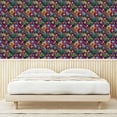 thumbnail image 3 of Ambesonne Tropical Peel & Stick Wallpaper for Home, Flowers Exotic Overlapping, 13"x100", Sea Blue Dark Magenta, 3 of 5