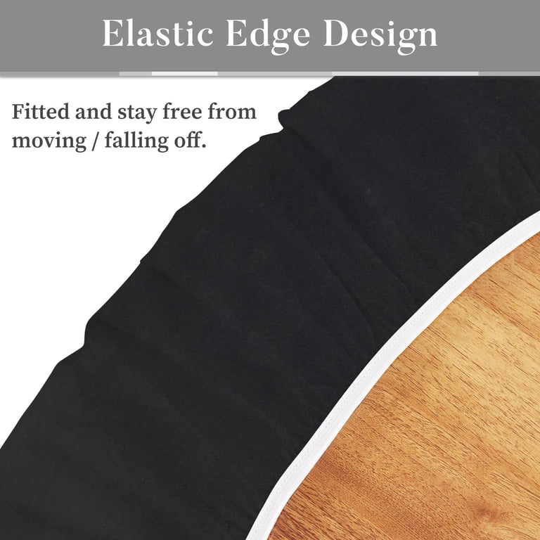 Umineux Oval Fitted Vinyl Tablecloth with Elastic Edge, Black photo 2