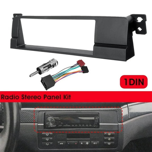 1 Din Radio Fascia Adaptor Panel W/Wiring Harness For BMW 3 Series E46 1998-2005