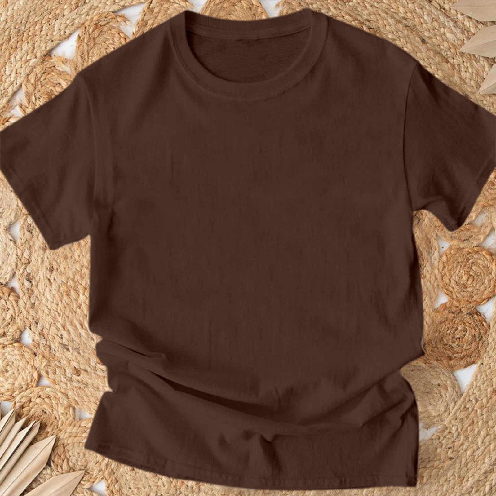 NINGMENG Womens Tops Solid Color Fashion Casual Commute Round Neck