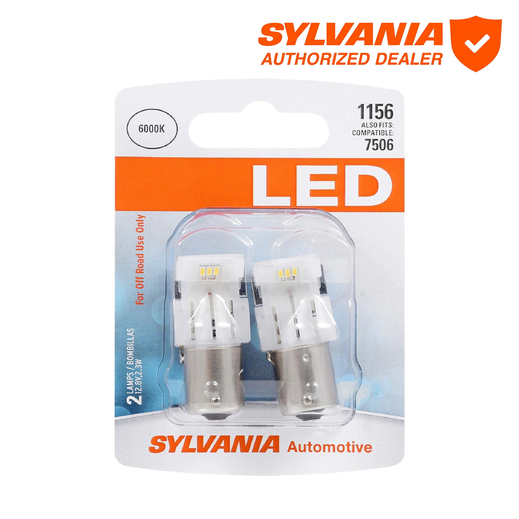(2 pack) Sylvania 1156 WHITE SYL LED Mini Bulb, 2 Pack, Compatible with Multiple Cars
