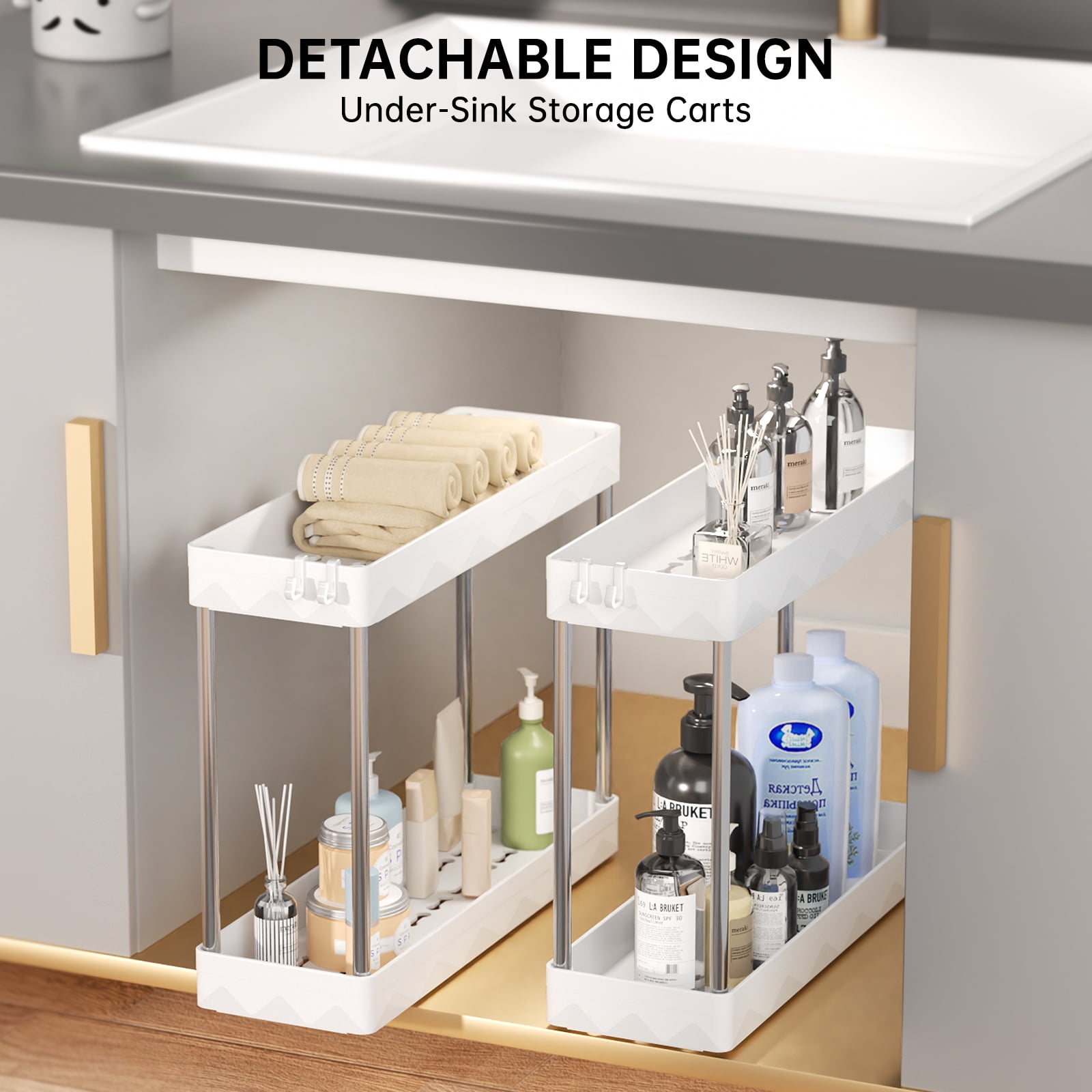 Chariot De Rangement Roulant 4 étages Slim Powerking - Organisateur Mobile Pour Espaces étroits (cuisine, Buanderie, Salle De Bain) - Blanc - 4