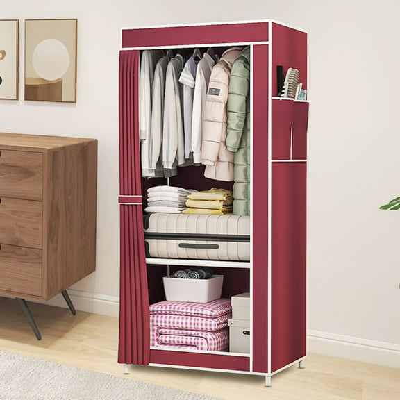 Portable Closet,Portable Wardrobe Closet for Small Room,Clothing Organizer Storage Rack with Non-woven Fabric Cover,Standing Closet,Storage Closet for Bedroom - Quick and Easy Assembly