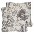 thumbnail image 1 of Mika Home - Juego De 2 Fundas De Almohada Decorativas Para Sofá, Cama, Diseño De Girasol, 20.0 X 20.0 In, Color Gris Y Crema, 1 of 5