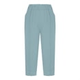 thumbnail image 4 of FUNUONY Capri Pants for Women Slim Fit Comfy Workout Capris Sweatpants with Pockets Pants for Women Elastic Waisted Summer Yoga Work Cropped Trousers with Pockets Sky Blue Xxl, 4 of 7