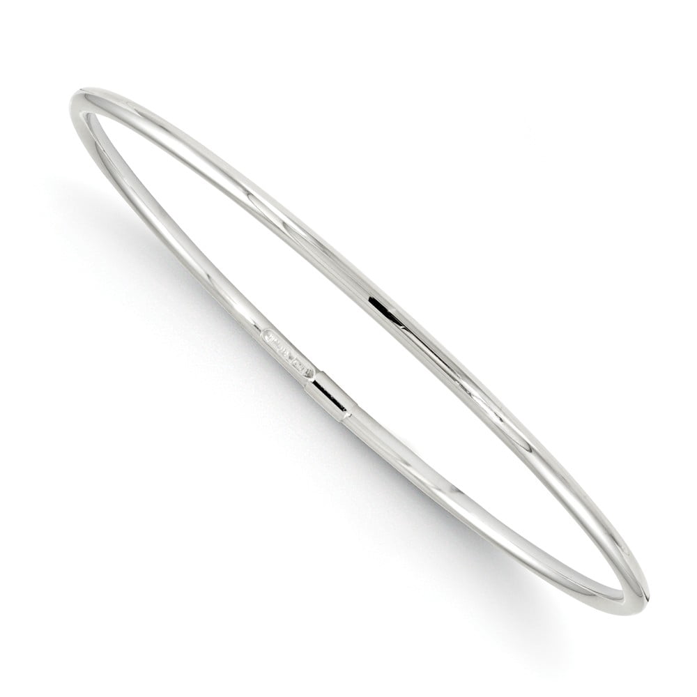 AA Jewels - Solid 10K White Gold Slip-On Bangle Bracelet 7