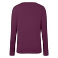 thumbnail image 5 of Summer Tops for Women Long Sleeve Spandex Shirt T Shirt Women Blank Womens Athletic Tee Shirts Fall Tees for Space Apparel Loose Tops Summer Long Sleeve Womens Shirts T Solid Colors Stretch Purple 2XL, 5 of 5