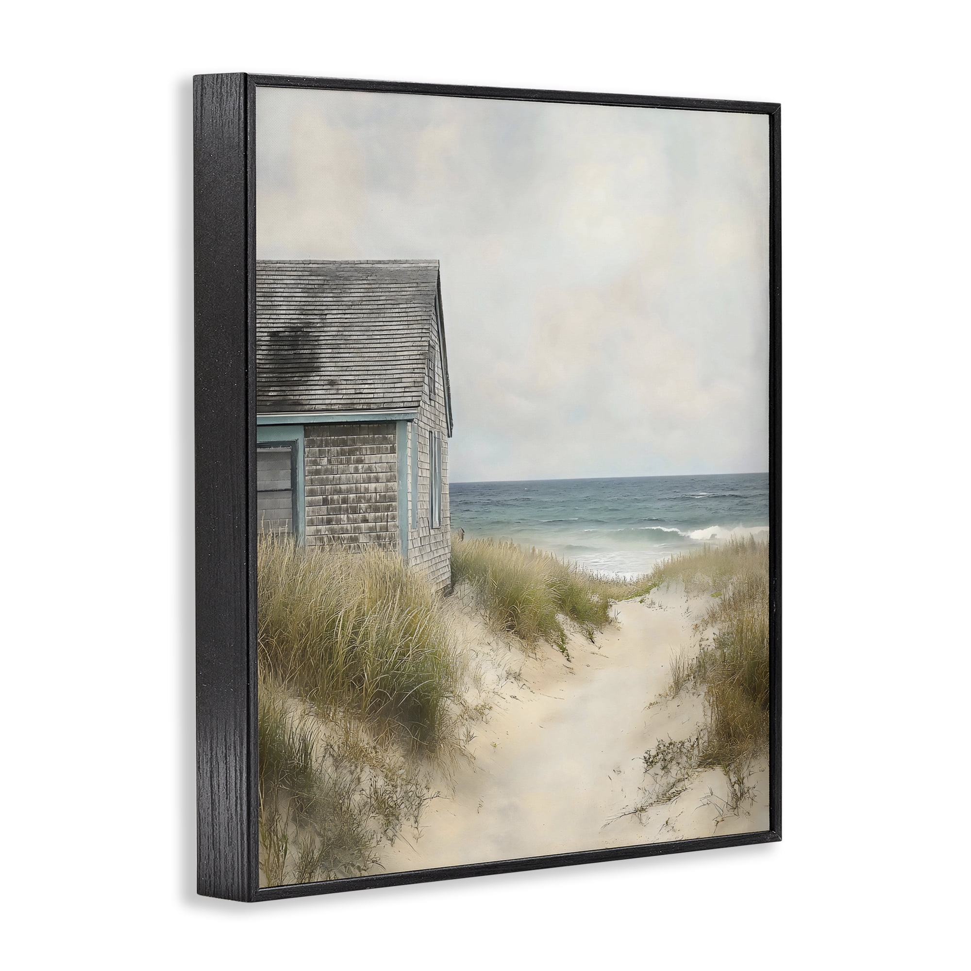 Stupell Industries Oceanfront Cottage on Dune Path Black Framed Giclee Art, design by Creative Studio