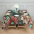 thumbnail image 3 of Pioneer Flower Floral Print Pattern Square Tablecloth,Waterproof Square Table Cover,Wipeable Spillproof Washable Table Cover for Home Kitchen Party Decor 52"x52"(132x132cm), 3 of 6