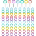 thumbnail image 1 of 80 Pieces Key Colour Covers Key Caps Tags Covers Set Plastic Key Identifier Rings Key Toppers for Keys Organization House Key, 2 Styles (Macaron Colour), 1 of 8