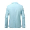 thumbnail image 5 of safuny Men's Blazer Notch Lapel Long Sleeve Buttoned Pocketed Stylish Formal Business Occasion Wear Blue L, 5 of 9