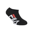 thumbnail image 2 of Fila Kids Socks, 6 Pack - Invisible Sneakers, Logo, Solid Color Black 23-26, 2 of 2