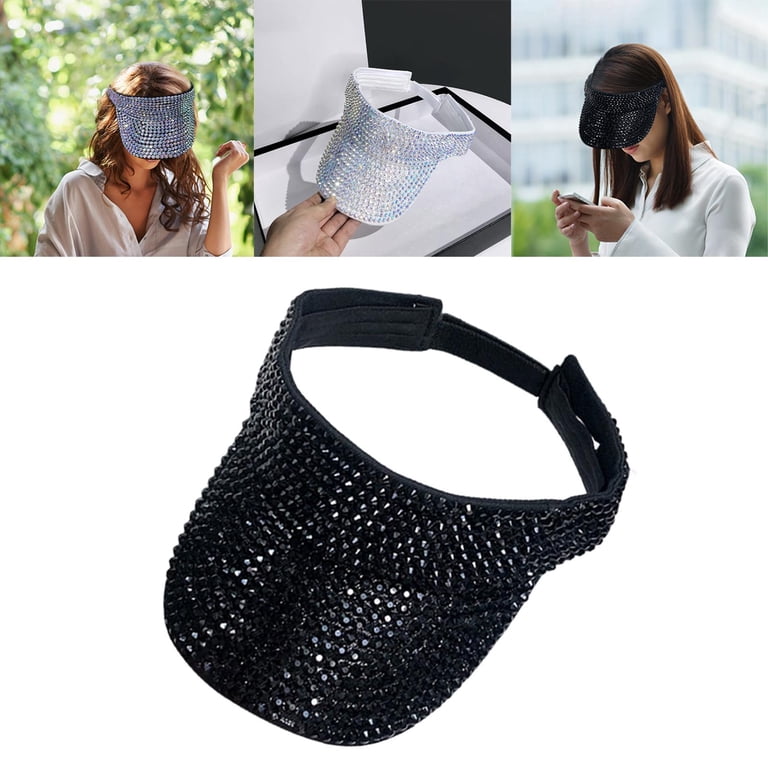 Crystal Sequin Bling Rhinestone Visor Sun Hat Adjustable  display picture 1