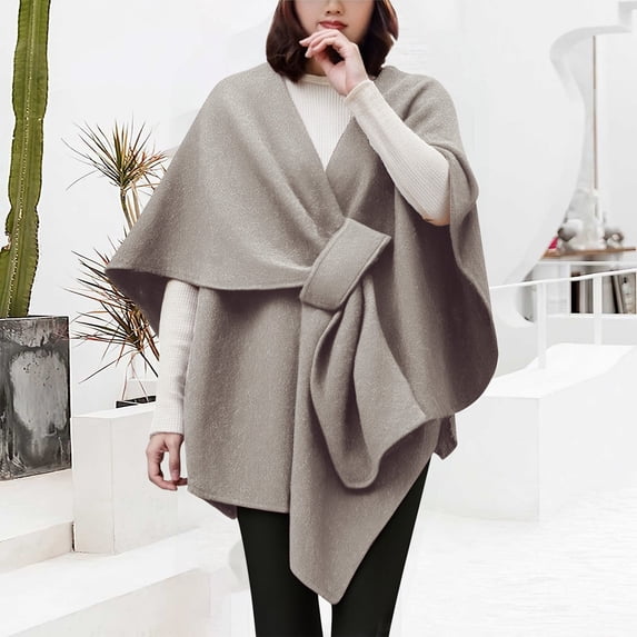 QASIEATN Women's Comfortable Scarf Womens Large Front Poncho Sweater Wrap Topper Knitted Elegant Shawls Cape for Autumn Winter Fall Fashion Accessories